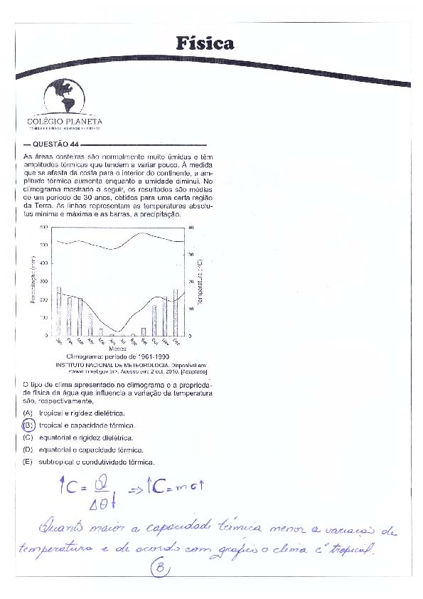 UFG 2011: Questão 44 – Primeira fase – prova tipo 3