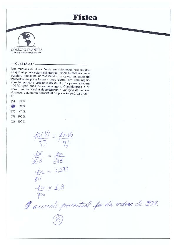 UFG 2011: Questão 47 – Primeira fase – prova tipo 3