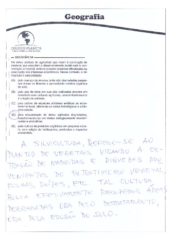 UFG 2011: Questão 54 – Primeira fase – prova tipo 3