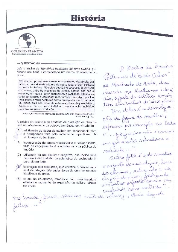 UFG 2011: Questão 65 – Primeira fase – prova tipo 3