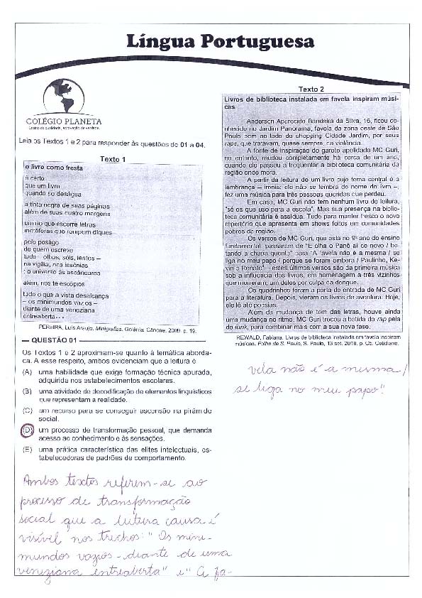UFG 2011: Questão 1 – Primeira fase – prova tipo 3