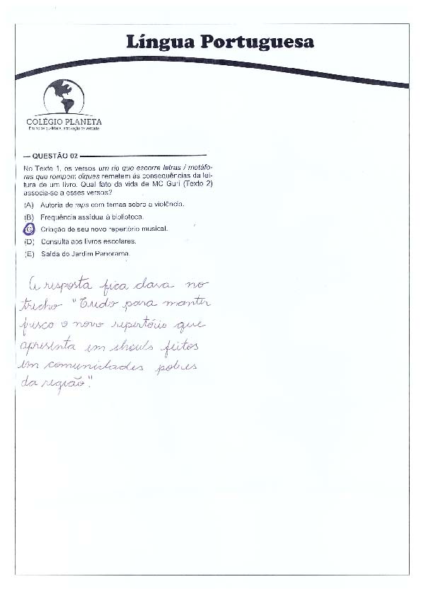 UFG 2011: Questão 2 – Primeira fase – prova tipo 3