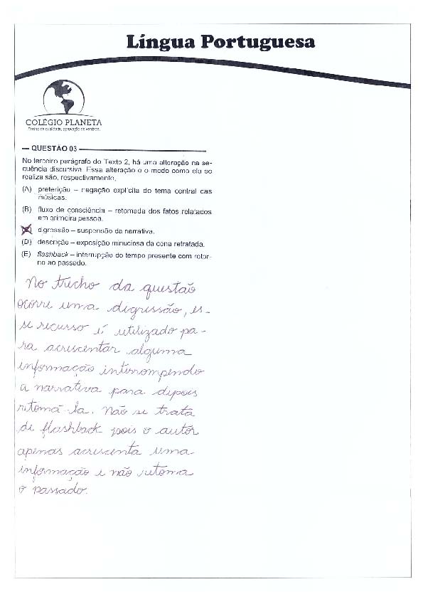 UFG 2011: Questão 3 – Primeira fase – prova tipo 3
