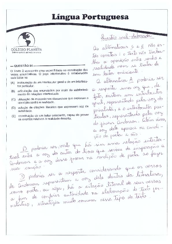 UFG 2011: Questão 4 – Primeira fase – prova tipo 3