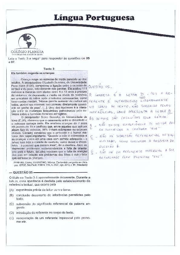 UFG 2011: Questão 5 – Primeira fase – prova tipo 3