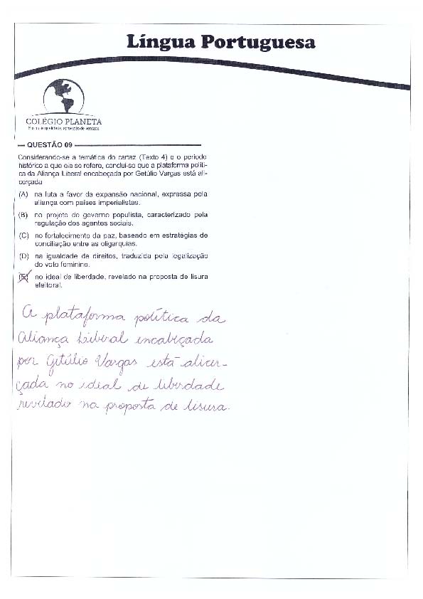 UFG 2011: Questão 9 – Primeira fase – prova tipo 3