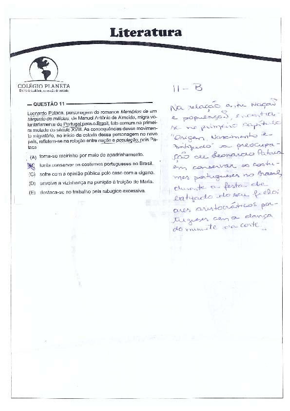 UFG 2011: Questão 11 – Primeira fase – prova tipo 3