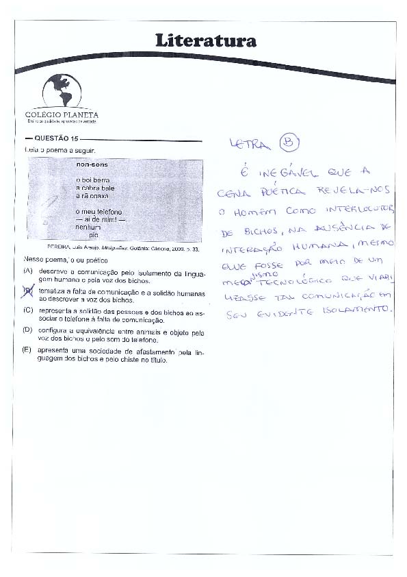 UFG 2011: Questão 15 – Primeira fase – prova tipo 3
