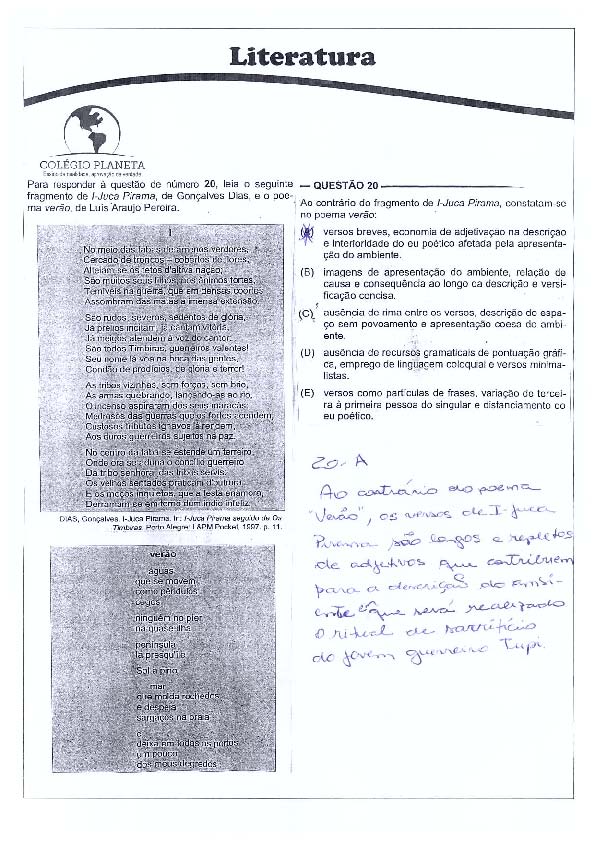 UFG 2011: Questão 20 – Primeira fase – prova tipo 3