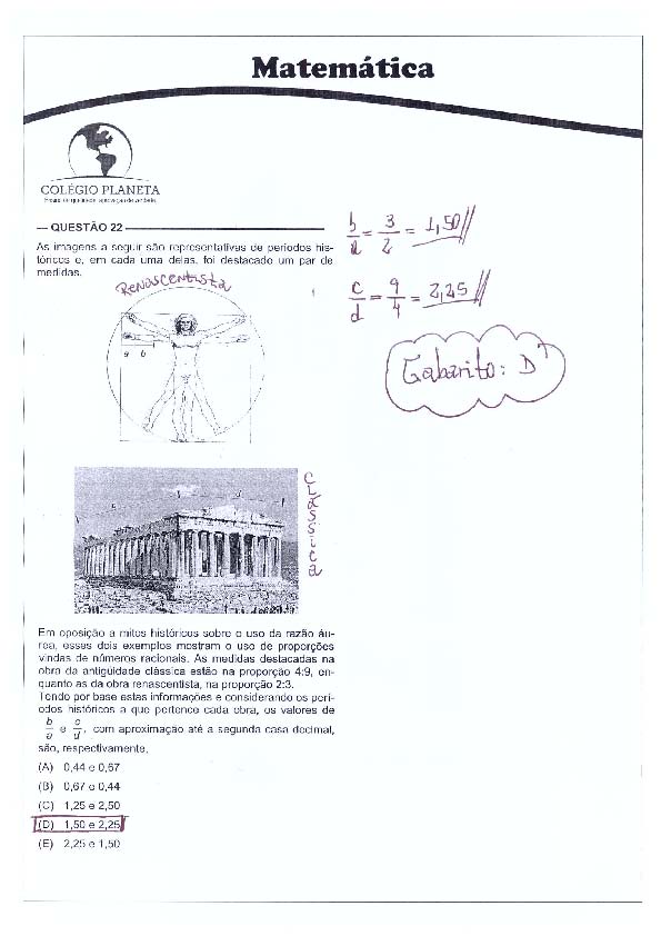 UFG 2011: Questão 22 – Primeira fase – prova tipo 3