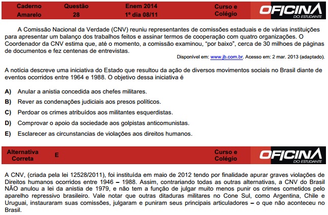 Enem 2014: correção da questão 28