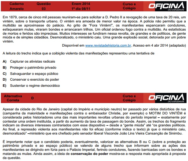 Enem 2014: correção da questão 3