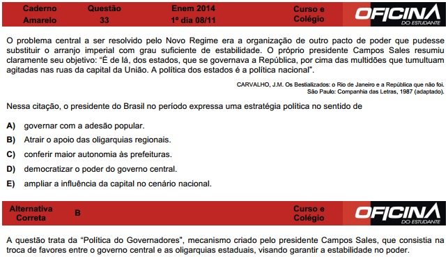 Enem 2014: correção da questão 33