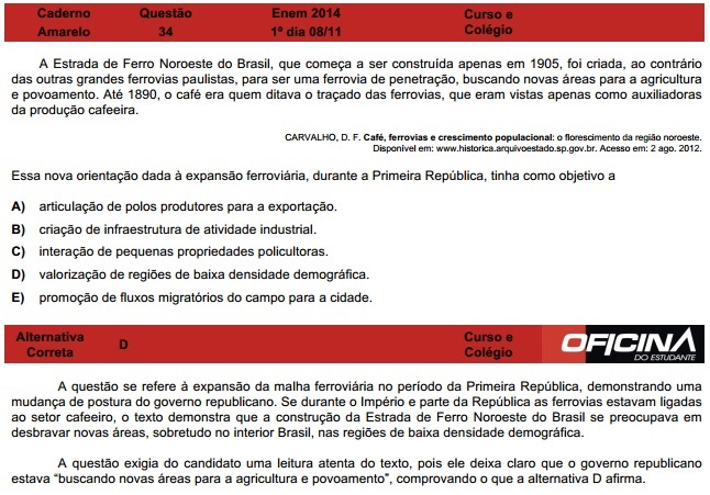 Enem 2014: correção da questão 34