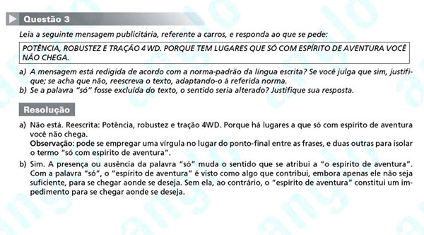Fuvest 2012: Questão 3 (segunda fase) – língua portuguesa