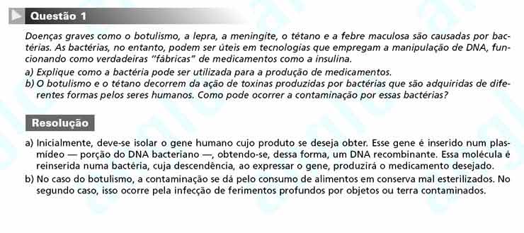 Unicamp 2011 – segunda fase: Questão 1 – Ciências da natureza