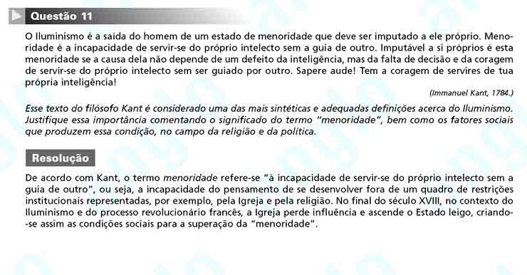 Unesp 2011 – segunda fase: Questão 11 – Ciências Humanas
