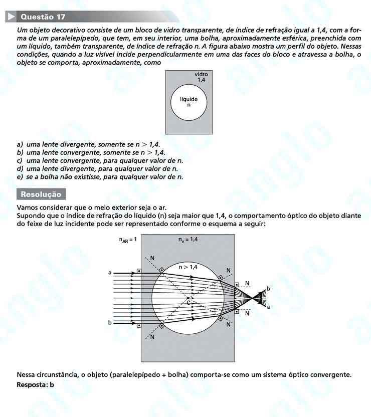 FUVEST 2011 – Primeira Fase – Questão 17