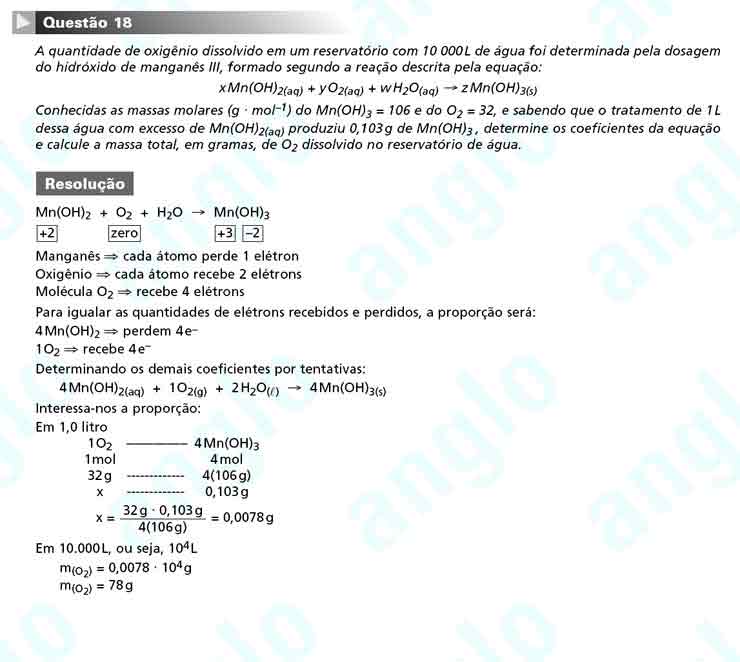 Unesp 2011 – segunda fase: Questão 18 – Ciências da Natureza