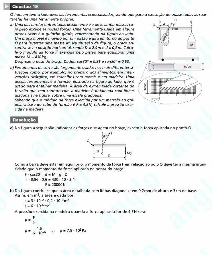 Unicamp 2011 – segunda fase: Questão 19 – Ciências da natureza