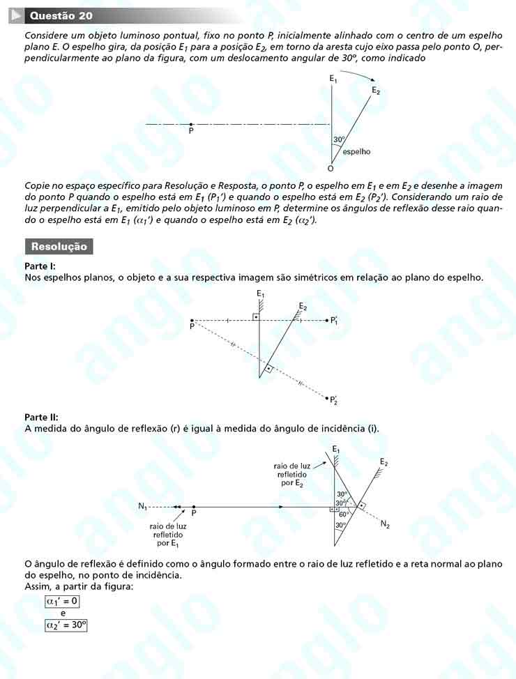 Unesp 2011 – segunda fase: Questão 20 – Ciências da Natureza