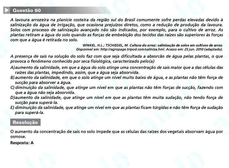 Enem 2010: Questão 60 – Ciências da Natureza (prova azul)