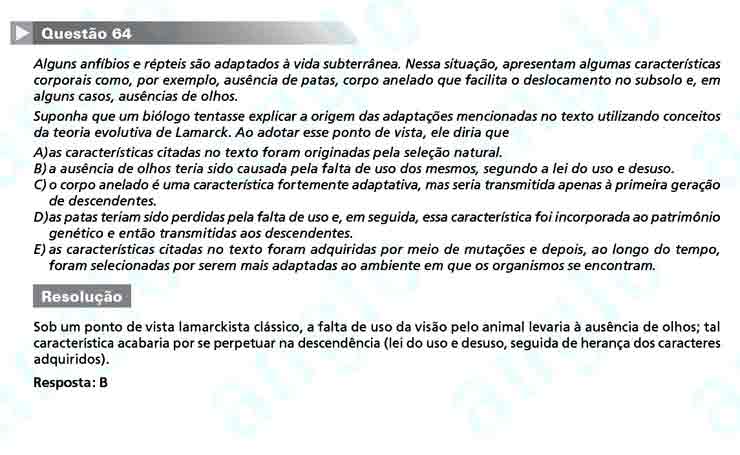 Enem 2010: Questão 64 – Ciências da Natureza (prova azul)