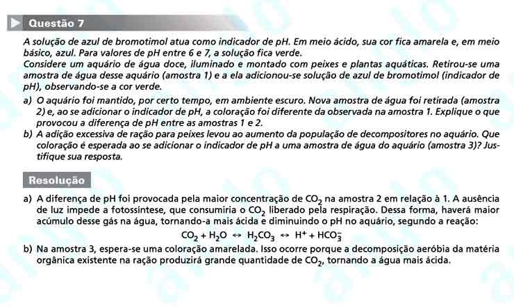 Fuvest 2011 – segunda fase: Questão 7 – Conhecimentos Gerais