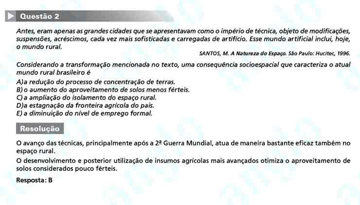 Enem 2010: Questão 2 -Ciências Humanas (prova azul)