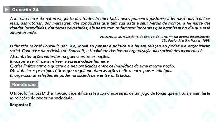 Enem 2010: Questão 34  – Ciências Humanas (prova azul)