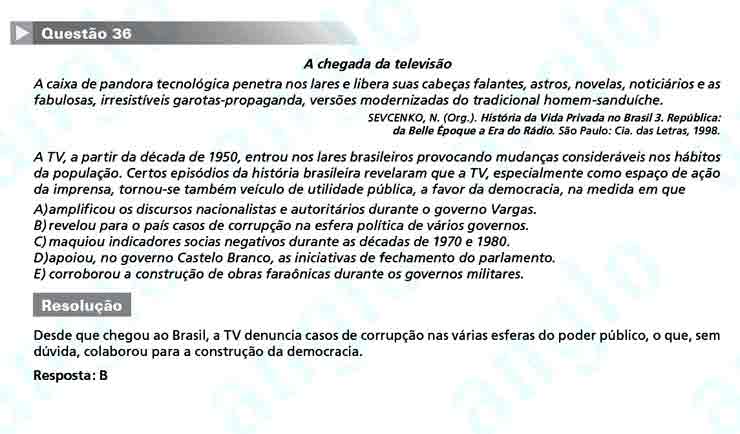 Enem 2010: Questão 36 – Ciências Humanas (prova azul)