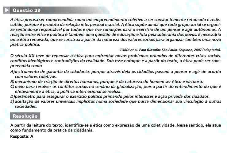 Enem 2010: Questão 39 – Ciências Humanas (prova azul)