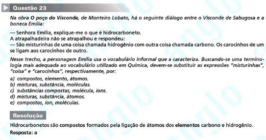 Primeira fase Fuvest 2012: questão 23 (prova V)