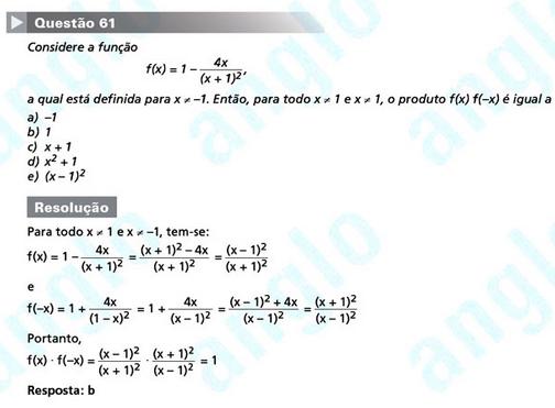 Primeira fase Fuvest 2012: questão 61 (prova V)