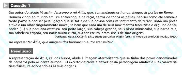 Unesp 2011 – segunda fase: Questão 1 – Ciências Humanas