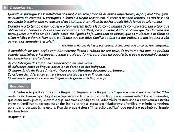 Enem 2011: Questão 118 – Linguagens e Códigos (prova amarela)