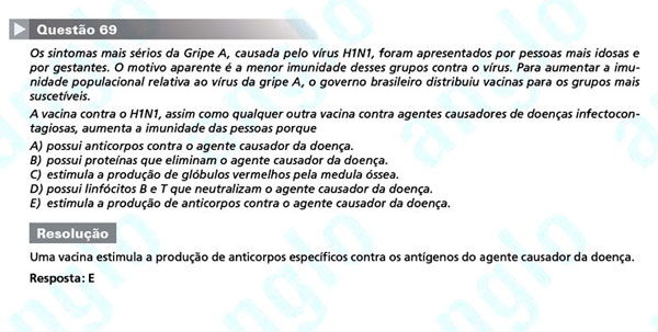 Enem 2011: Questão 69 – Ciências da Natureza (prova azul)