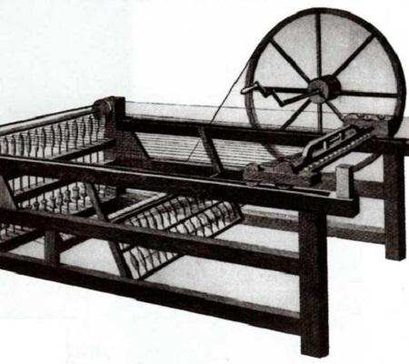 Os britânicos John Kaye e James Hargreaves foram fundamentais na indústria dos tecidos. O primeiro inventou a lançadeira volante para tear. Passados 34 anos, Hargreaves criou uma fiandeira de pedal para suceder a máquina de Kay. (Foto: Wikimedia Commons)