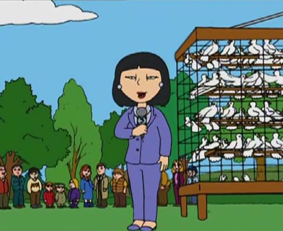 Tricia Takanawa é a jornalista televisiva da série Family Guy.