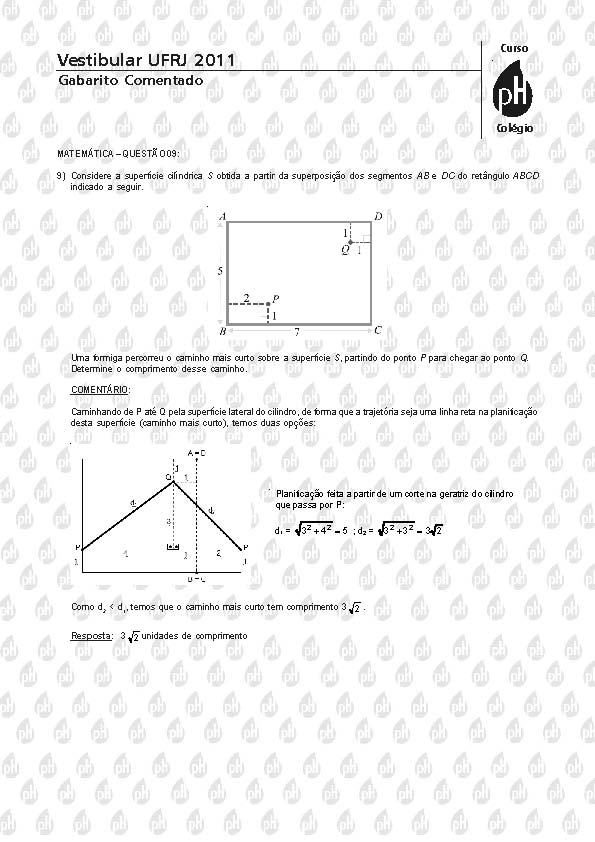 UFRJ 2011: Questão 9 – Matemática