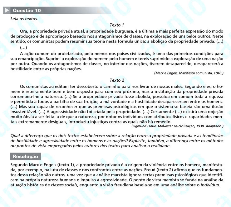 Unesp 2012 – segunda fase: questão 10 – Ciências Humanas