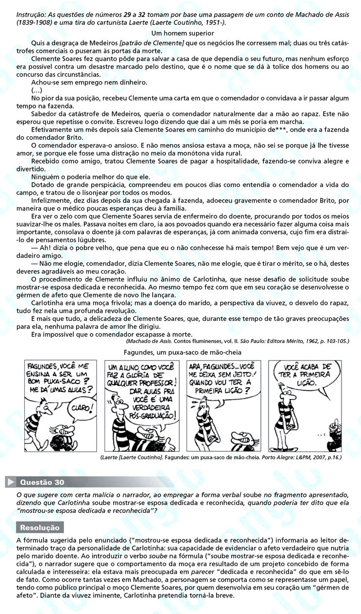Unesp 2012 – segunda fase: questão 30 – Linguagens e Códigos