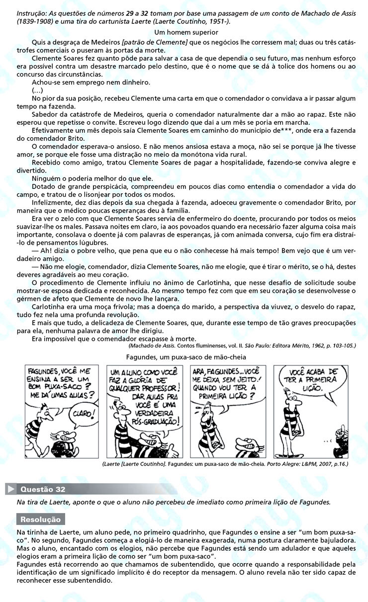 Unesp 2012 – segunda fase: questão 32 – Linguagens e Códigos