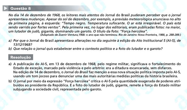 Unicamp 2012: Questão 8 (segunda fase) – Ciências Humanas