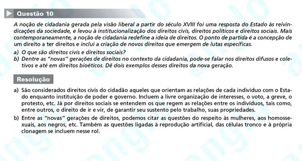 Unicamp 2012: Questão 10 (segunda fase) – Ciências Humanas