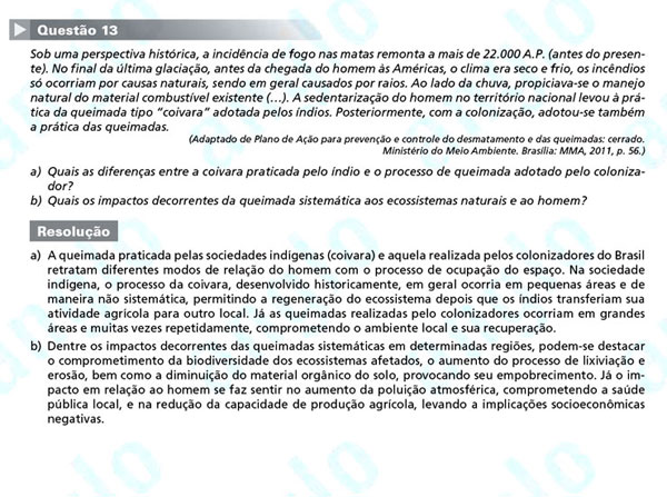 Unicamp 2012: Questão 13 (segunda fase) – Ciências Humanas