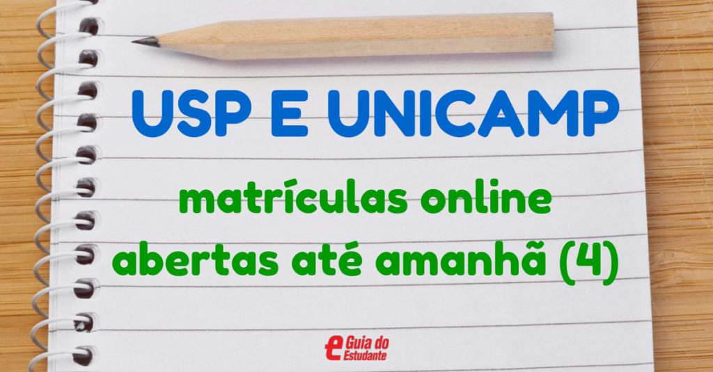 USP e Unicamp recebem matrículas online a partir desta terça-feira (3)