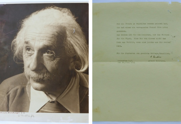 Carta escrita há 60 anos por Einstein é encontrada em escola de Porto Alegre