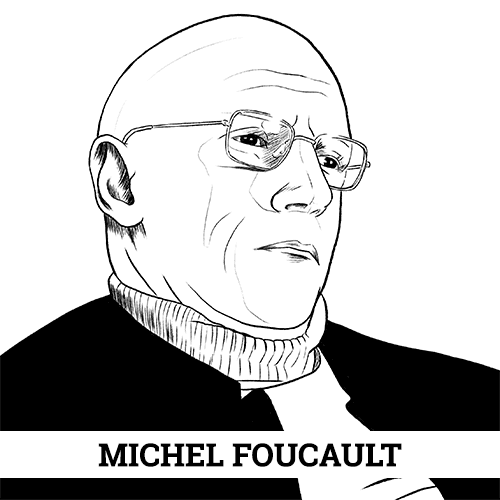 ilustração de Michel Foucault