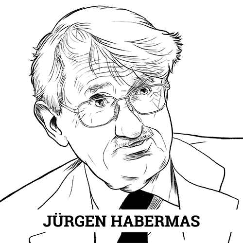 ilustração de Jürgen Habermas